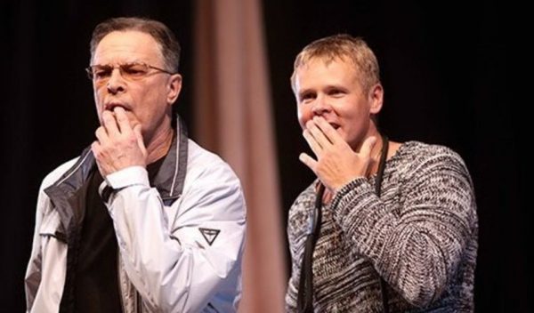 Илья Соколовский и Ивар Калнынш на сцене театра