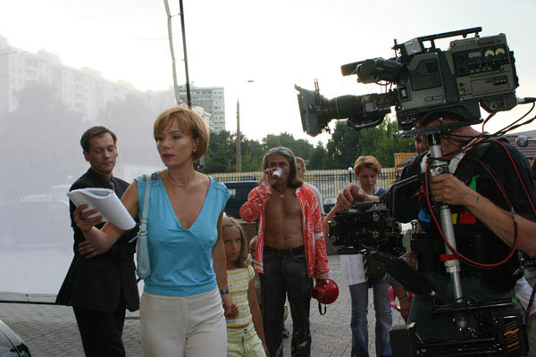 Екатерина Семёнова на съемках фильма "Игра на выбывание"