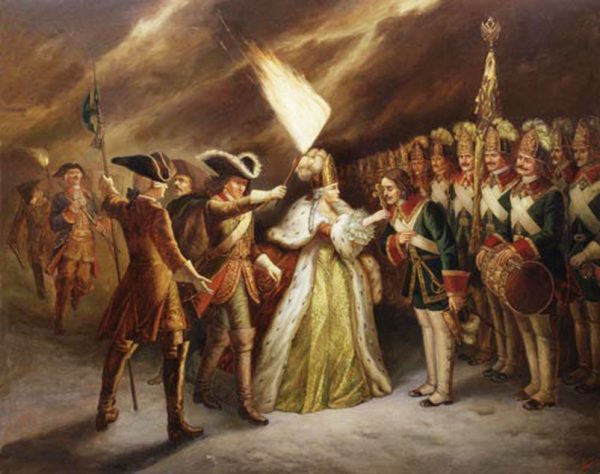 Императрица Елизавета во время дворцового переворота
