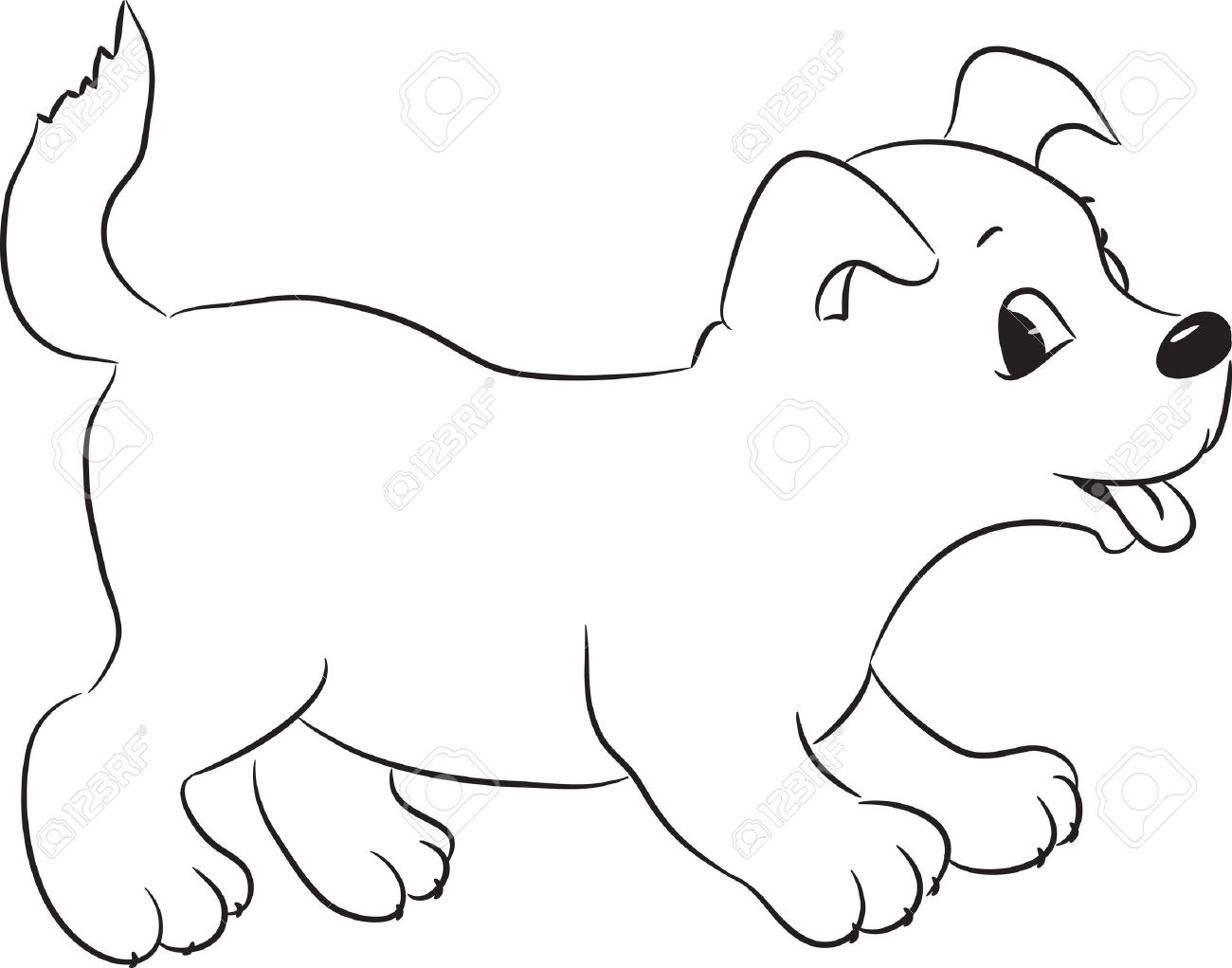 15399142-Outlined-cute-cartoon-dog-Vector-illustration--Stock-Vector-white