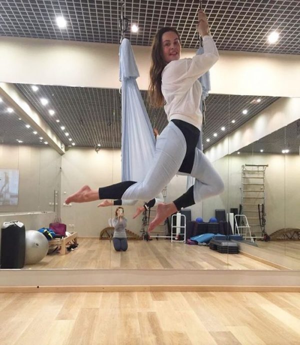 Екатерина Андреева на занятиях по гимнастике