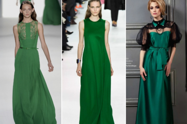 Зеленые платья для Новогоднего вечера