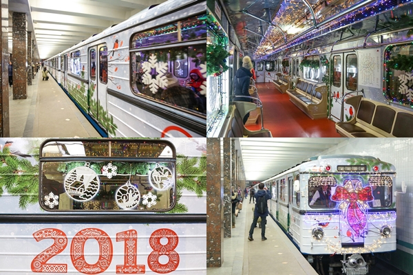 Новогодний состав метро