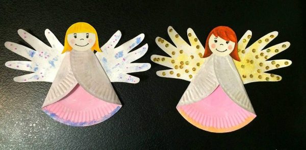 Как сделать ангела из пластиковых тарелок