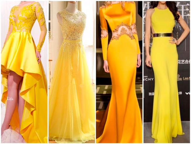 Желтые вечерние платья