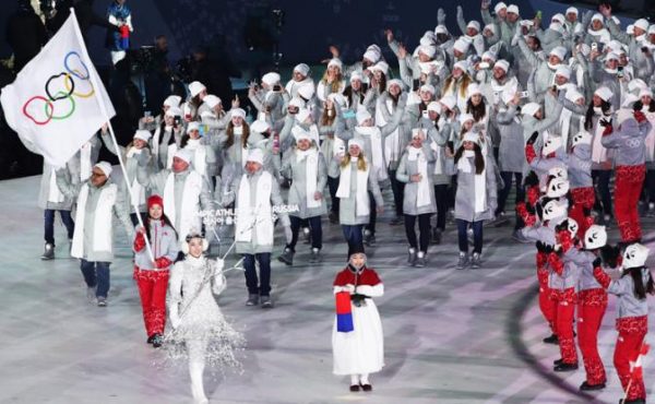 Российским спортсменам было запрещено нести флаг страны на открытии Олимпиады 2018