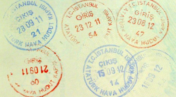 Штампы о пересечении границы Турции