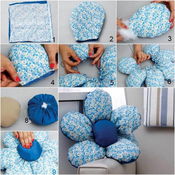 Как сделать подушку в виде цветка пошаговая инструкция