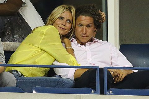 NEW YORK, NY - SEPTEMBER 01: Vito Schnabel (R) with Heidi Klum on Day Eight of the 2014 US Open at the USTA Billie Jean King National Tennis Center on September 1, 2014 in the Flushing neighborhood of the Queens borough of New York City. (Photo by Al Bello/Getty Images)