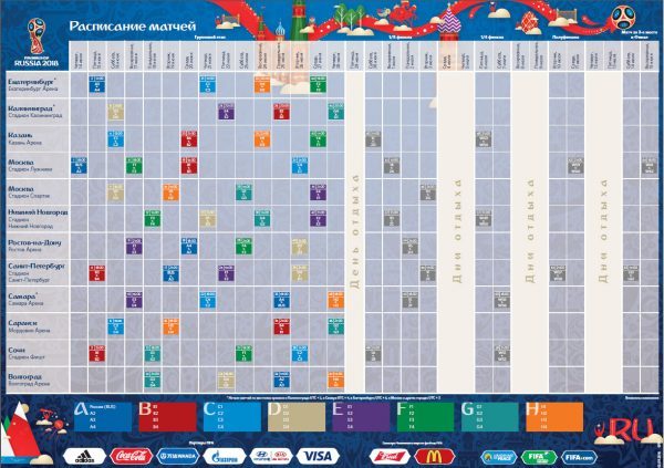 Расписание игр ЧМ 2018