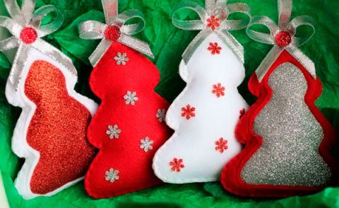Новогодние игрушки из фетра своими руками на Новый год 2019