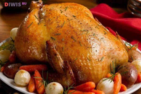 Курица в духовке целиком с хрустящей корочкой: рецепт с фото
