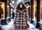 Норковая шуба с капюшоном