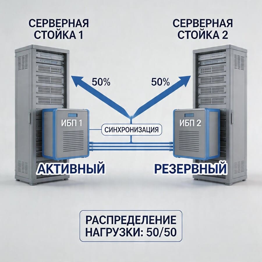 Две серверные стойки в небольшом помещении