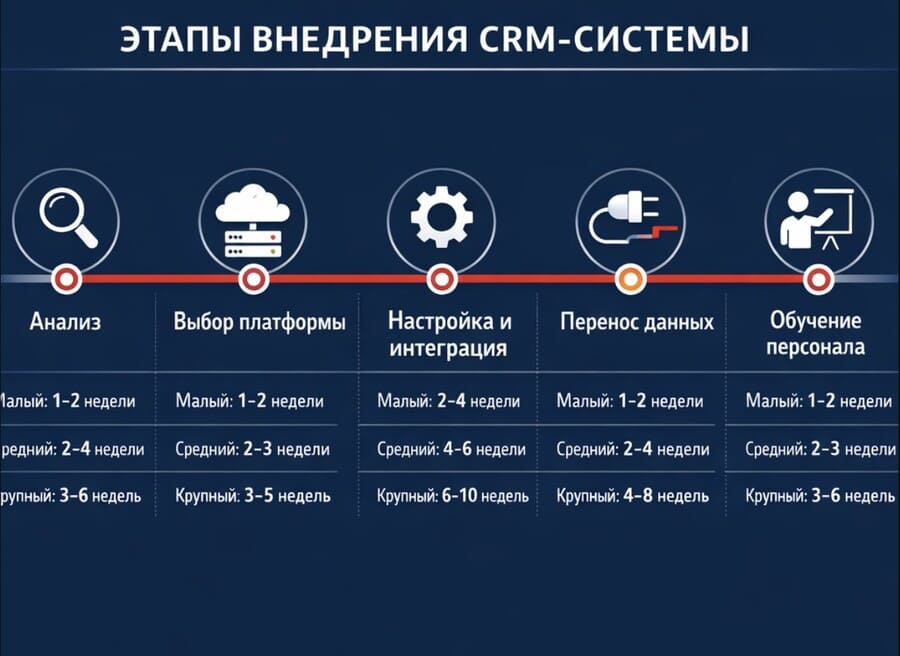 Этапы внедрения CRM систем