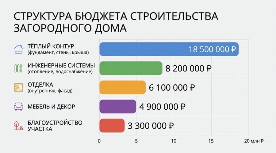 Структура бюджета строительства загородного дома