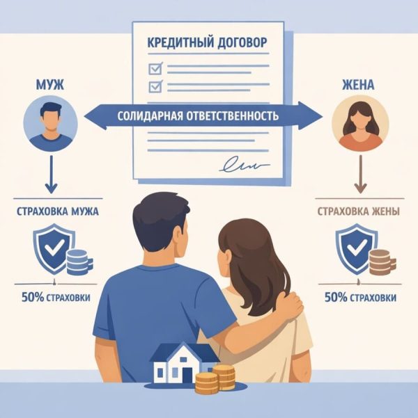 семейная пара перед схемой кредитного договора