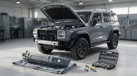 Демонтаж переднего бампера Tank 400