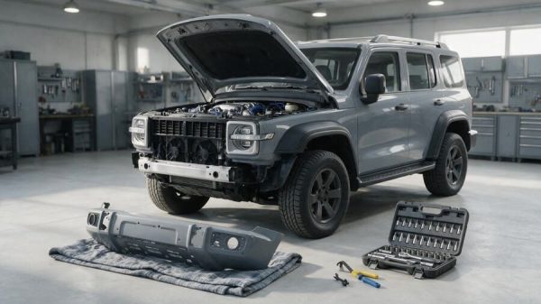 Демонтаж переднего бампера Tank 400