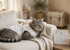 Домашняя кошка после операции