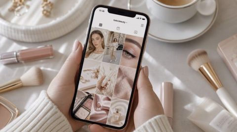 Экран смартфона крупным планом в руках девушки