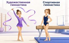 Слева допустима короткая юбочка и рукава любой длины, справа только цельное трико с широкими лямками.