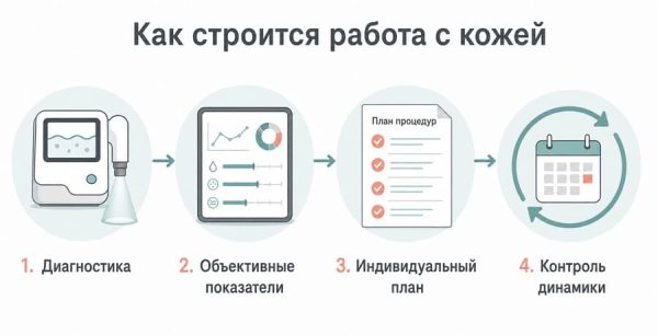 Процесс аппаратной диагностики кожи