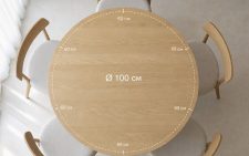 Стол диаметром 100см на кухне