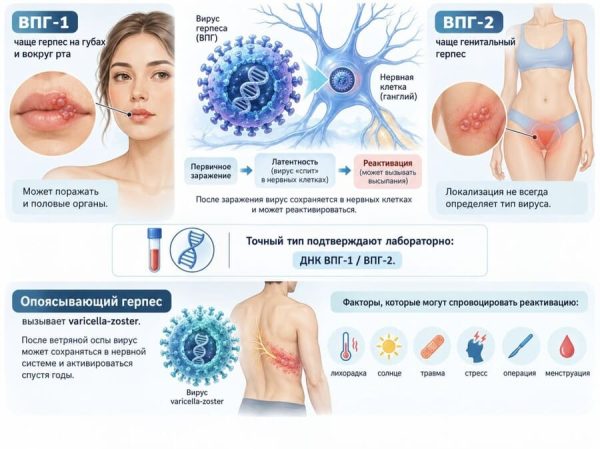 Виды герпеса и причины заболевания